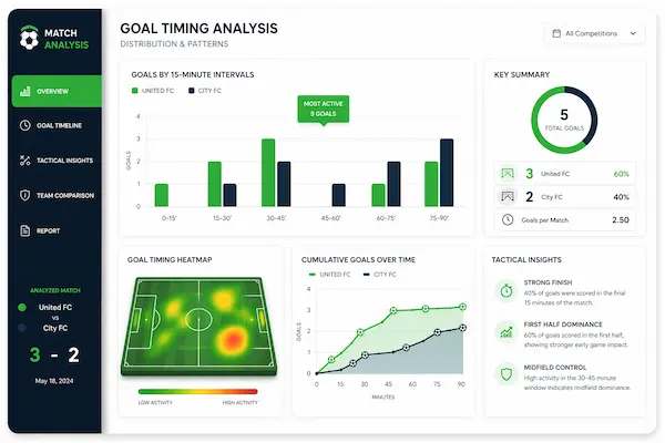 Two sure correct score daily picks based on goal timing distribution and tactical balance